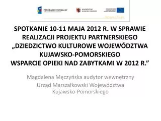 magdalena m czy ska audytor wewn trzny urz d marsza kowski wojew dztwa kujawsko pomorskiego