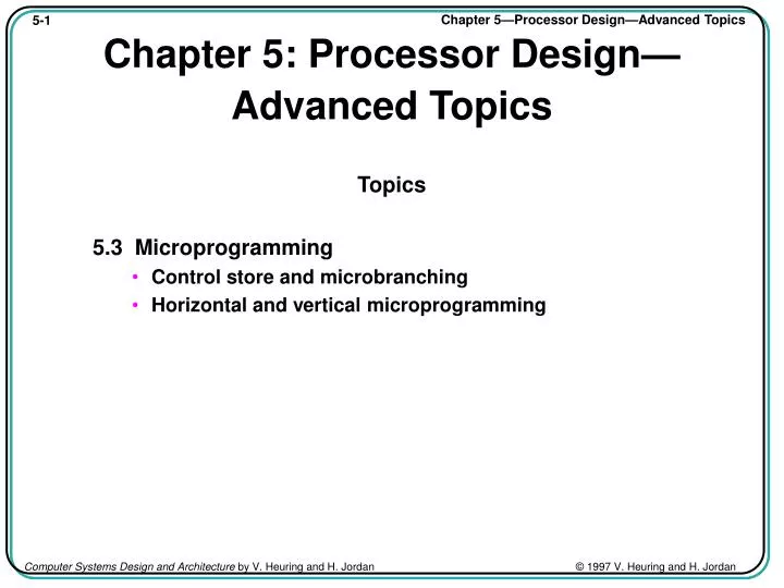 chapter 5 processor design advanced topics