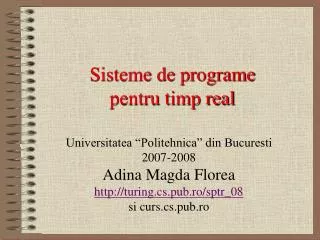 sisteme de programe pentru timp real