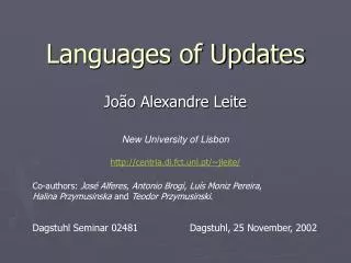 Languages of Updates