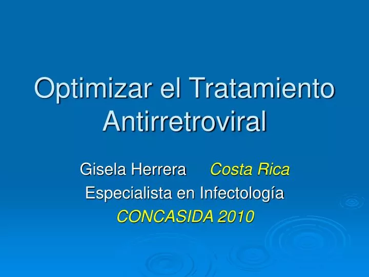 optimizar el tratamiento antirretroviral