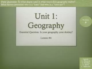 Unit 1: Geography