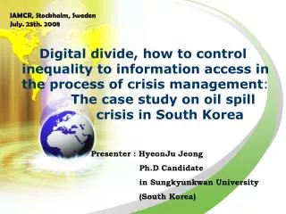 Presenter : HyeonJu Jeong Ph.D Candidate