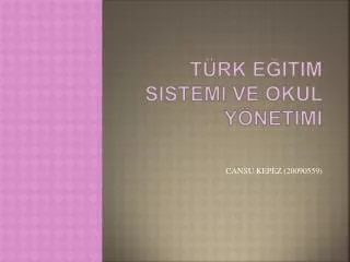 t rk e itim sistemi ve okul y netimi