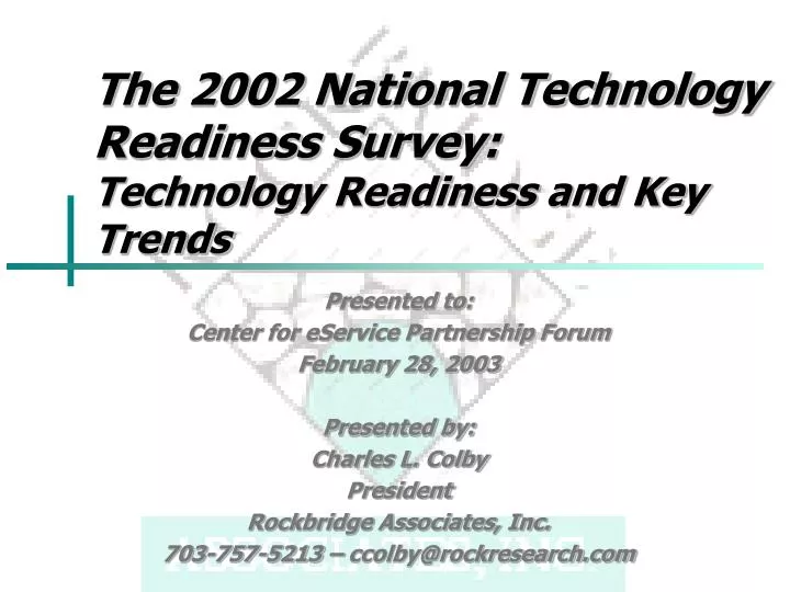 the 2002 national technology readiness survey technology readiness and key trends