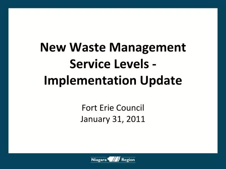 new waste management service levels implementation update