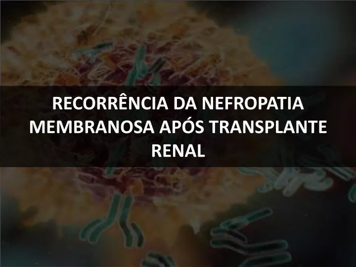 recorr ncia da nefropatia membranosa ap s transplante renal