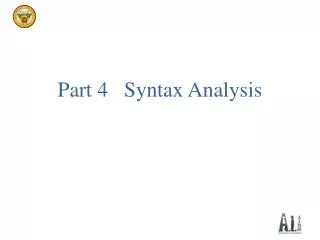 Part 4 Syntax Analysis