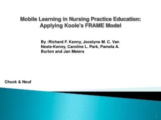 Mobile Learning in Nursing Practice Education: Applying Koole's FRAME Model