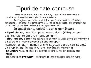 tipuri de date compuse