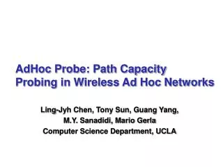 AdHoc Probe: Path Capacity Probing in Wireless Ad Hoc Networks