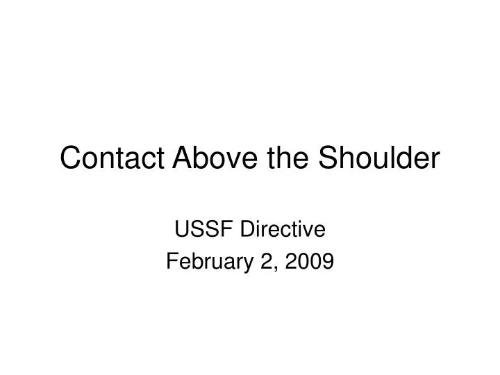 contact above the shoulder