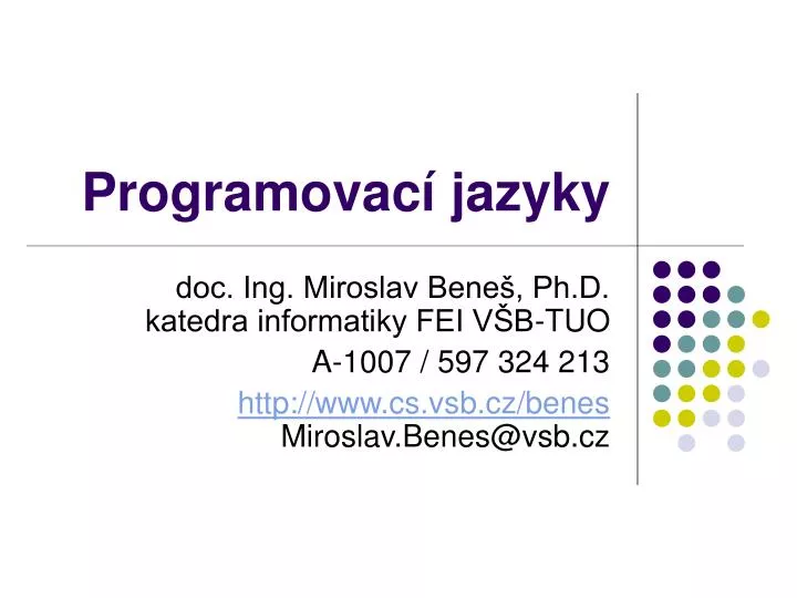 programovac jazyk y