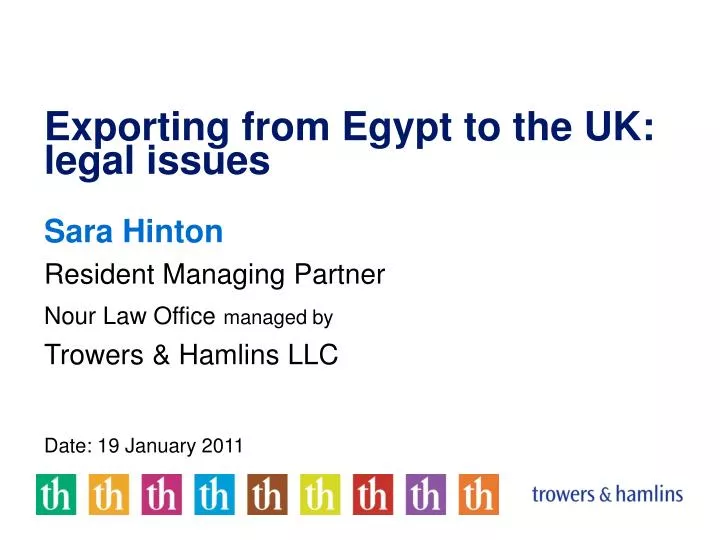 exporting from egypt to the uk legal issues