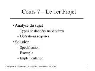 cours 7 le 1er projet