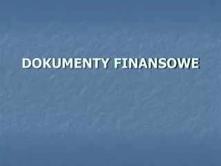 dokumenty finansowe