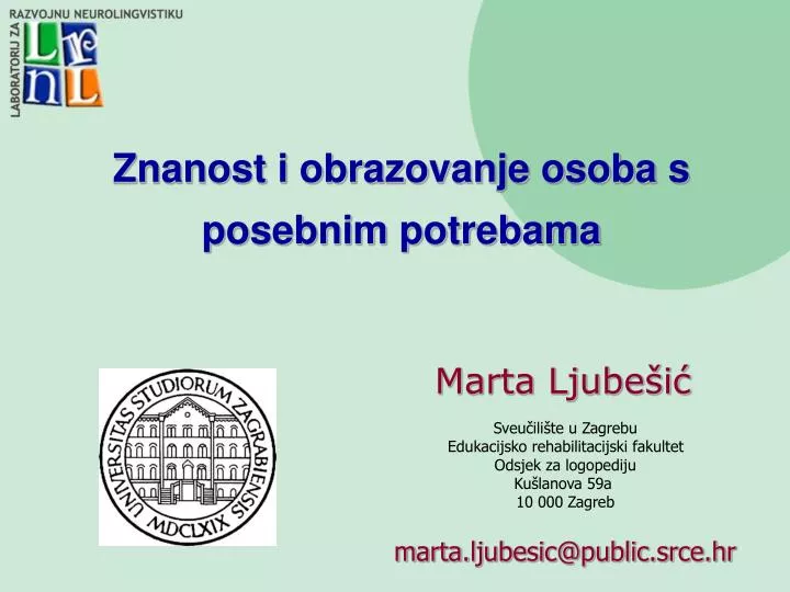 znanost i obrazovanje osoba s posebnim potrebama