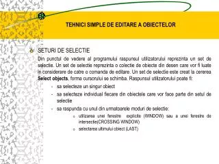 tehnici simple de editare a obiectelor