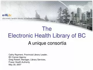 The Electronic Health Library of BC