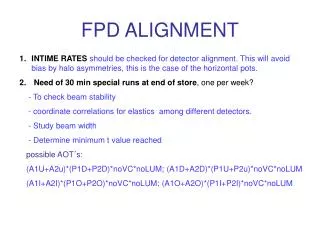 FPD ALIGNMENT