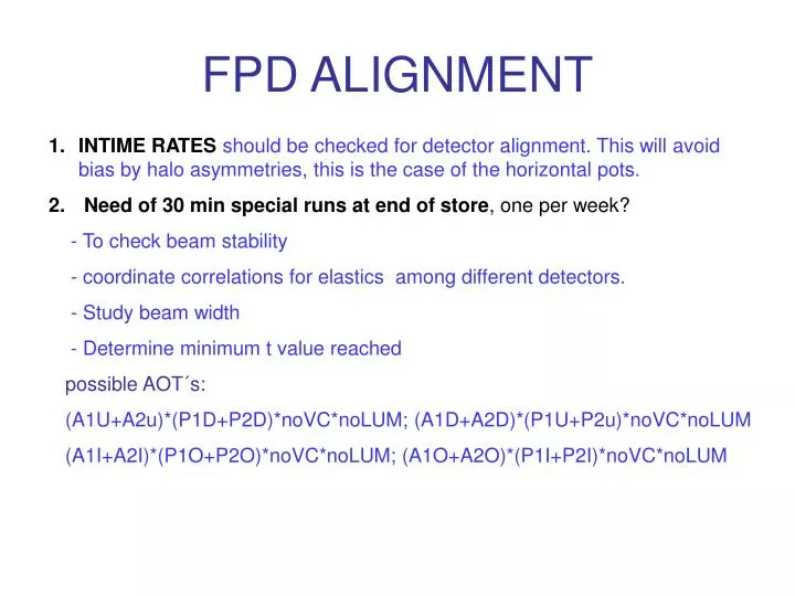 fpd alignment