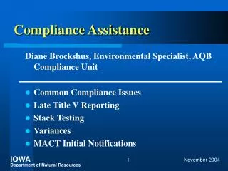 Compliance Assistance