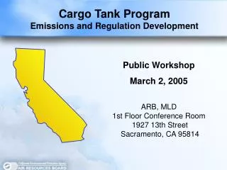 Cargo Tank Program Emissions and Regulation Development