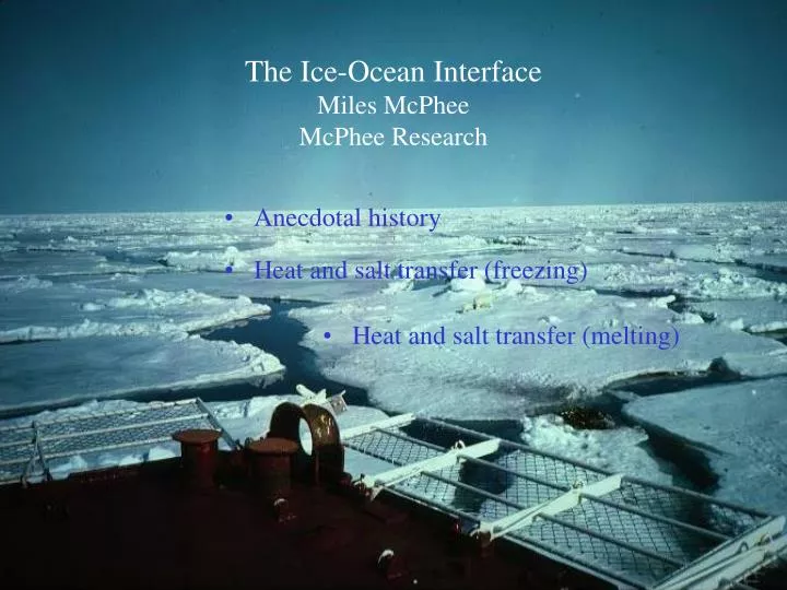 the ice ocean interface miles mcphee mcphee research