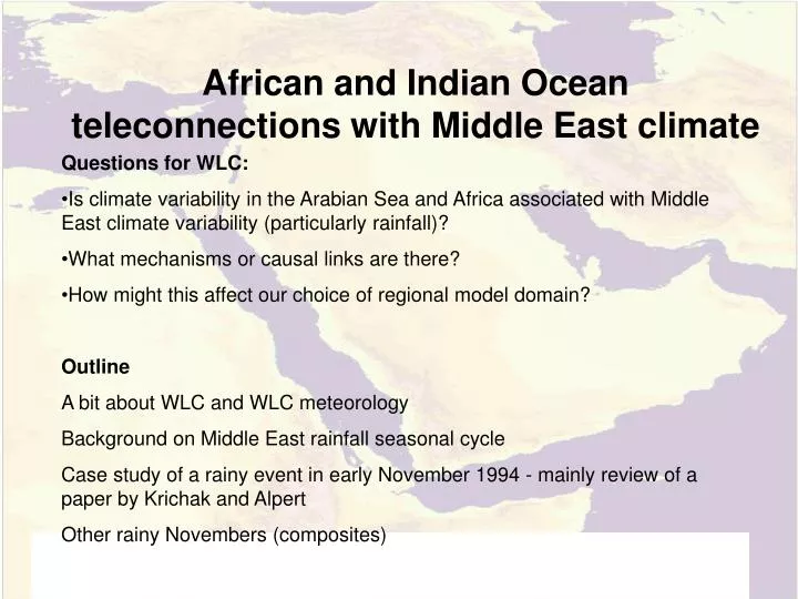 african and indian ocean teleconnections with middle east climate