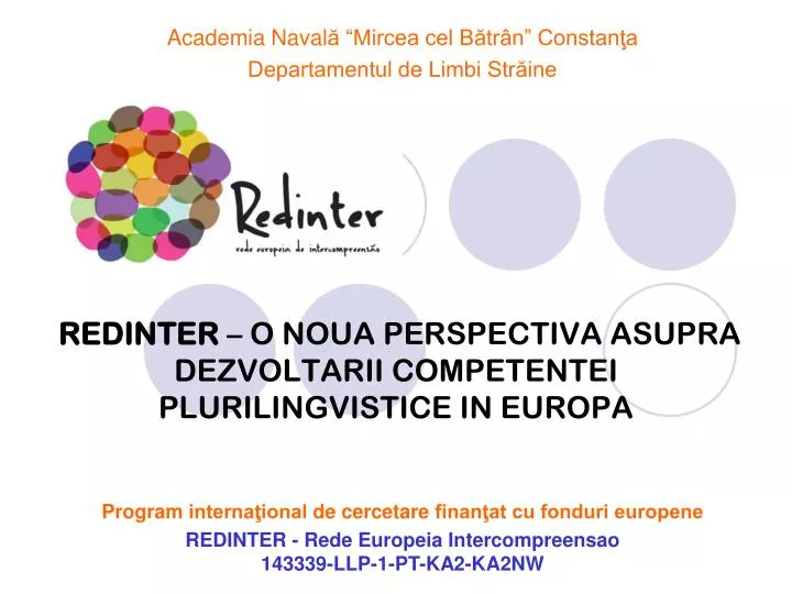 redinter o noua perspectiva asupra dezvoltarii competentei plurilingvistice in europa