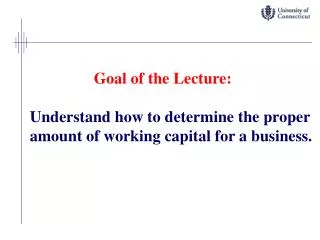 Goal of the Lecture:
