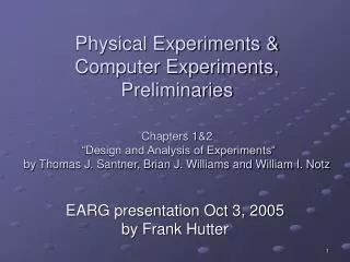 EARG presentation Oct 3, 2005 by Frank Hutter
