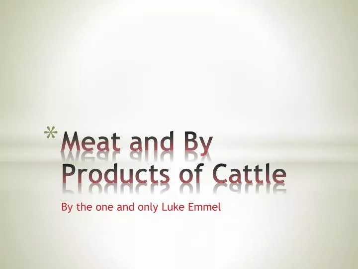 meat and by products of cattle