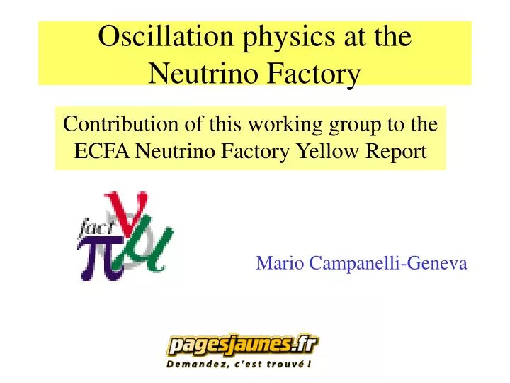 oscillation physics at the neutrino factory