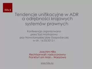 tendencje unifikacyjne w adr a odr bno ci krajowych system w prawnych