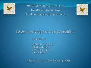 3D Dynamic D esign O f AL- N our B uilding