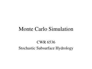 Monte Carlo Simulation