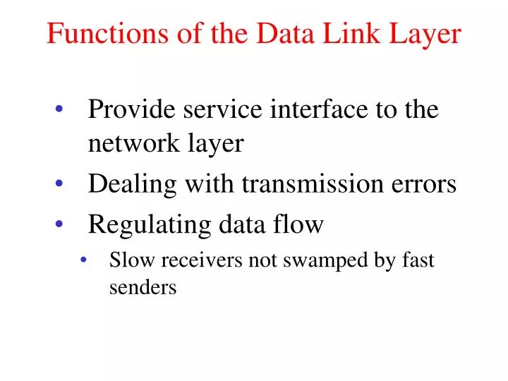 functions of the data link layer