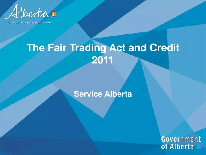 the fair trading act and credit 2011