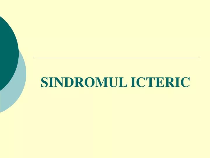 sindromul icteric