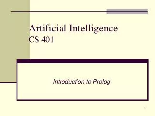 Artificial Intelligence CS 401