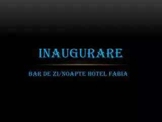 inaugurare