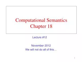 Computational Semantics Chapter 18
