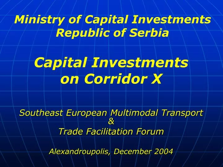 ministry of capital investments republic of serbia