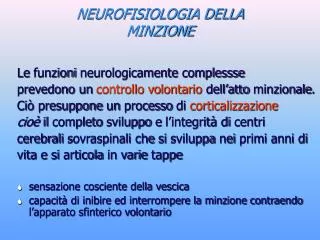 neurofisiologia della minzione