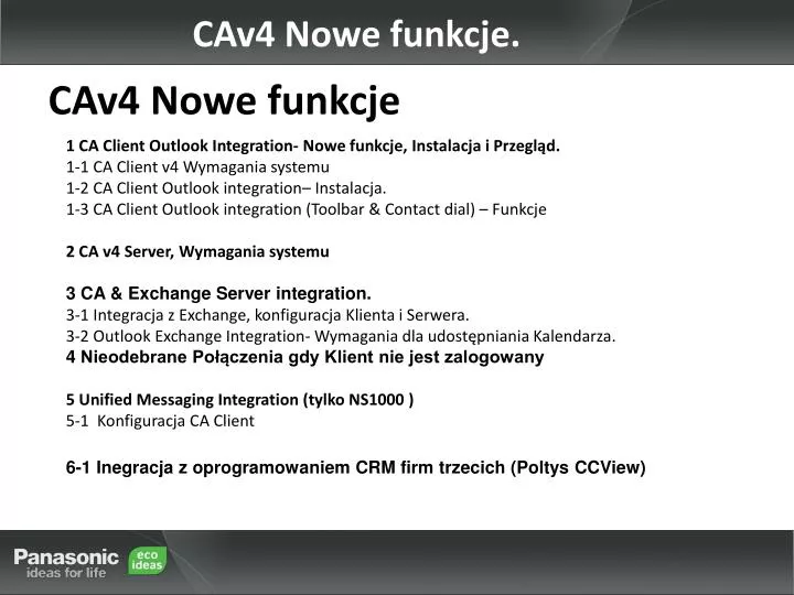 cav4 nowe funkcje