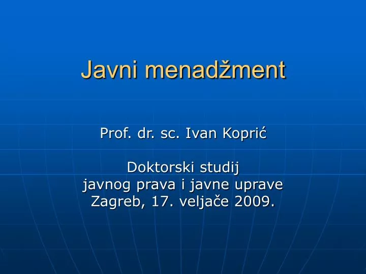 javni menad ment