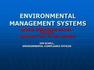 ENVIRONMENTAL MANAGEMENT SYSTEMS