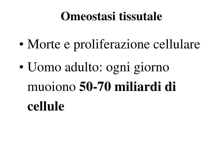 omeostasi tissutale