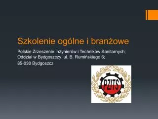 szkolenie og lne i bran owe